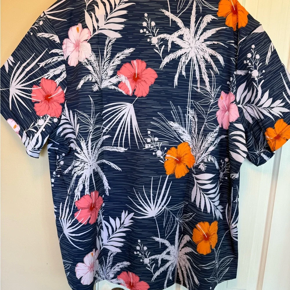 SheLucki Navy Floral Hawaiian Shirt NWT Size XXL